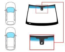 PARE-BRISE OPEL VECTRA C 2003-2005 4/5 PORTES / BREAK / AVANT / VERT BANDE BLEUE / AVEC BASE MIROIR / AVEC CAPTEUR / JOINTS PRÉMONTÉS