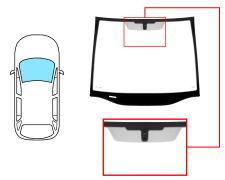 PARE-BRISE OPEL ZAFIRA B 2005-2007 AVANT / VERT BANDE BLEUE / AVEC BASE MIROIR / JOINTS PRÉMONTÉS EN BAS