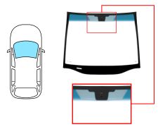 PARE-BRISE OPEL ZAFIRA B 2005-2007 AVANT / SOLEXTRA / BANDE BLEUE / AVEC BASE MIROIR / JOINTS PRÉMONTÉS EN BAS