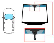 PARE-BRISE OPEL ZAFIRA B 2005-2007 AVANT / SOLEXTRA / BANDE BLEUE / AVEC BASE MIROIR / AVEC CAPTEUR / JOINTS PRÉMONTÉS EN BAS