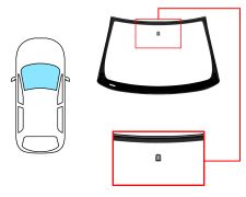 PARE-BRISE OPEL ADAM 2012-2019 AVANT / VERT / AVEC BASE MIROIR / JOINTS PRÉMONTÉS