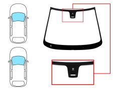 PARE-BRISE PEUGEOT 206+ 2008-2014 3/5 PORTES / BREAK / AVANT / VERT / AVEC BASE MIROIR / AVEC CAPTEUR