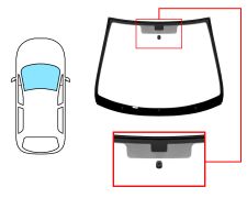 PARE-BRISE PEUGEOT 207 2009-2012 3/5 PORTES / BREAK / AVANT / VERT / AVEC BASE MIROIR / JOINTS PRÉMONTÉS 