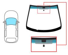 PARE-BRISE PEUGEOT 207 2007-2009 3/5 PORTES / BREAK / AVANT / VERT BANDE BLEUE / AVEC BASE MIROIR / JOINTS PRÉMONTÉS 