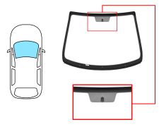 PARE-BRISE PEUGEOT 207 2007-2009 COUPÉ / CABRIOLET / AVANT / VERT / AVEC BASE MIROIR / JOINTS PRÉMONTÉS 