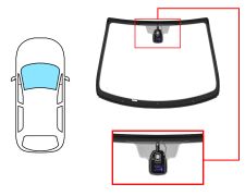 PARE-BRISE PEUGEOT 207 2007-2009 COUPÉ / CABRIOLET / AVANT / VERT / AVEC BASE MIROIR / AVEC CAPTEUR / ANTENNE / JOINTS PRÉMONTÉS 