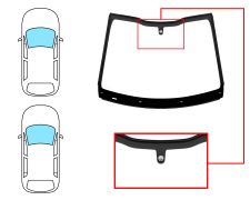 PARE-BRISE PEUGEOT 208 2012-2015 3/5 PORTES / AVANT / VERT / AVEC BASE MIROIR / JOINTS PRÉMONTÉS 