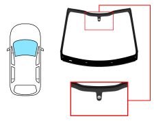 PARE-BRISE PEUGEOT 2008 2012-2016 / AVANT / VERT / AVEC BASE MIROIR / JOINTS PRÉMONTÉS 