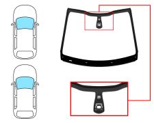 PARE-BRISE PEUGEOT 208 2012-2015 3/5 PORTES / AVANT / VERT / AVEC BASE MIROIR / AVEC CAPTEUR / JOINTS PRÉMONTÉS 