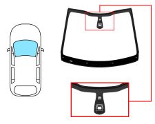 PARE-BRISE PEUGEOT 2008 2012-2016 / AVANT / VERT / AVEC BASE MIROIR / AVEC CAPTEUR / JOINTS PRÉMONTÉS 