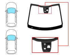 PARE-BRISE PEUGEOT 208 2012-2015 3/5 PORTES / AVANT / VERT / ACOUSTIQUE / AVEC BASE MIROIR / AVEC CAPTEUR / AVEC SUPPORT CAMÉRA / JOINTS PRÉMONTÉS 