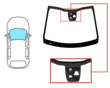 PARE-BRISE PEUGEOT 2008 2012-2016 / AVANT / VERT / ACOUSTIQUE / AVEC BASE MIROIR / AVEC CAPTEUR / AVEC SUPPORT CAMÉRA / JOINTS PRÉMONTÉS 