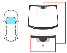 PARE-BRISE PEUGEOT 5008 2009-2013 AVANT / VERT / AVEC BASE MIROIR / JOINTS PRÉMONTÉS 