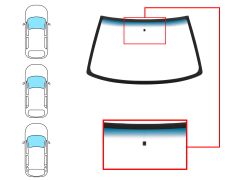 PARE-BRISE PEUGEOT 306 1993-1997 3/4/5 PORTES / BREAK / AVANT / VERT BANDE BLEUE / AVEC BASE MIROIR