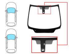 PARE-BRISE PEUGEOT 307 2001-2005 3/5 PORTES / BREAK / AVANT / SOLEXTRA / AVEC BASE MIROIR / AVEC CAPTEUR CARRÉ / JOINTS PRÉMONTÉS 