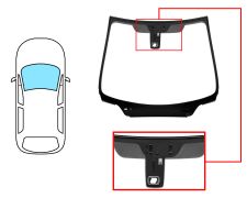 PARE-BRISE PEUGEOT 307 2001-2005 CABRIOLET / AVANT / VERT / AVEC BASE MIROIR / AVEC CAPTEUR CARRÉ / GPS / JOINTS PRÉMONTÉS 