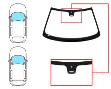 PARE-BRISE PEUGEOT 406 1995-1999 4 PORTES / BREAK / AVANT / VERT BANDE VERTE / AVEC BASE MIROIR / AVEC CAPTEUR ALLONGÉ