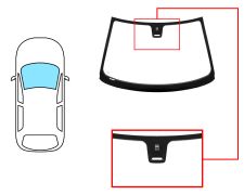 PARE-BRISE PEUGEOT 406 1995-1999 COUPÉ / AVANT / VERT / AVEC BASE MIROIR / AVEC CAPTEUR ALLONGÉ