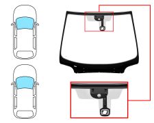 PARE-BRISE PEUGEOT 407 2004-2011 4 PORTES / BREAK / AVANT / VERT / AVEC BASE MIROIR / AVEC CAPTEUR MODIFIÉ / GPS / JOINTS PRÉMONTÉS 