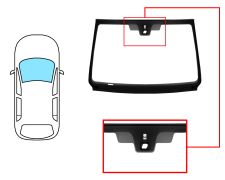 PARE-BRISE PEUGEOT 607 2000-2011 AVANT / SOLEXTRA / AVEC BASE MIROIR / AVEC CAPTEUR CARRÉ / JOINTS PRÉMONTÉS 