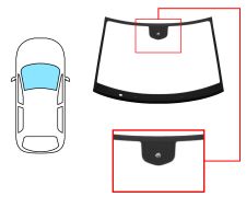 PARE-BRISE PEUGEOT RCZ 2010-2015 AVANT / VERT / ACOUSTIQUE / AVEC BASE MIROIR / JOINTS PRÉMONTÉS