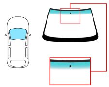 PARE-BRISE RENAULT R21 1986-1989 4/5 PORTES / BREAK / AVANT / VERT BANDE VERTE / AVEC BASE MIROIR