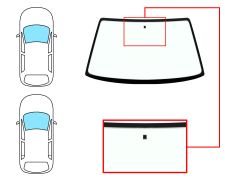 PARE-BRISE RENAULT CLIO 1990-1996 3/5 PORTES / AVANT / VERT / AVEC BASE MIROIR