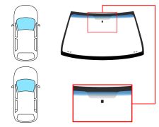 PARE-BRISE RENAULT CLIO 1998-2001 3/5 PORTES / AVANT / VERT BANDE BLEUE / AVEC BASE MIROIR