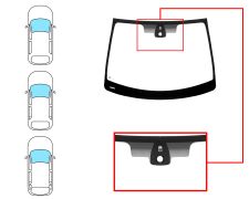 PARE-BRISE RENAULT CLIO 2005-2009 3/5 PORTES / BREAK / AVANT / VERT / AVEC BASE MIROIR / AVEC CAPTEUR