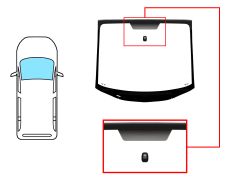 PARE-BRISE RENAULT ESPACE 2003-2006 AVANT / VERT / AVEC BASE MIROIR / JOINTS PRÉMONTÉS