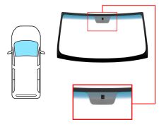 PARE-BRISE NISSAN KUBISTAR 2003-2008 AVANT / VERT BANDE BLEUE / AVEC BASE MIROIR