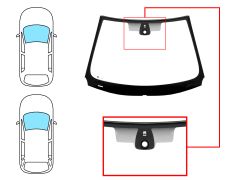 PARE-BRISE RENAULT LAGUNA 2007-2011 5 PORTES / BREAK / AVANT / VERT / ACOUSTIQUE / AVEC BASE MIROIR / AVEC CAPTEUR / JOINTS PRÉMONTÉS