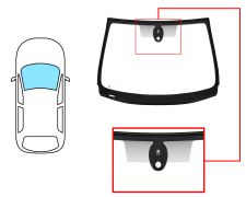 PARE-BRISE RENAULT LAGUNA 2011-2015 COUPÉ / AVANT / VERT / ACOUSTIQUE / AVEC BASE MIROIR / AVEC CAPTEUR / JOINTS PRÉMONTÉS