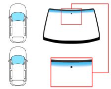 PARE-BRISE RENAULT MEGANE 1996-1999 4/5 PORTES / BREAK / AVANT / VERT BANDE BLEUE / AVEC BASE MIROIR