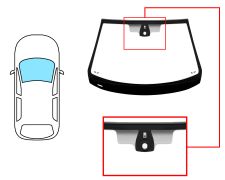 PARE-BRISE RENAULT MEGANE 2002-2006 CABRIOLET / AVANT / VERT / AVEC BASE MIROIR / AVEC CAPTEUR / JOINTS PRÉMONTÉS