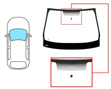 PARE-BRISE RENAULT MEGANE 2008-2012 3 PORTES / AVANT / VERT / AVEC BASE MIROIR