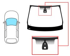 PARE-BRISE RENAULT MEGANE 2008-2012 3 PORTES / AVANT / VERT / AVEC BASE MIROIR / AVEC CAPTEUR