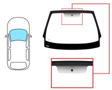 PARE-BRISE RENAULT MEGANE 2008-2012 CABRIOLET / AVANT / VERT / AVEC BASE MIROIR / JOINTS PRÉMONTÉS