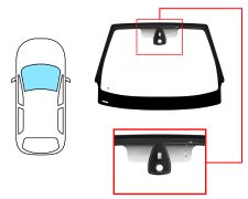 PARE-BRISE RENAULT MEGANE 2008-2012 CABRIOLET / AVANT / VERT / AVEC BASE MIROIR / AVEC CAPTEUR / ANTENNE / JOINTS PRÉMONTÉS