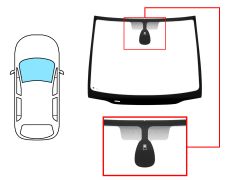 PARE-BRISE RENAULT MODUS 2004-2008 AVANT / VERT / AVEC BASE MIROIR MODIFIÉE