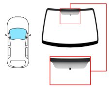 PARE-BRISE RENAULT SCENIC 1996-1999 AVANT / VERT / AVEC BASE MIROIR / AVEC SERIGRAPHIE 