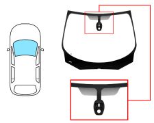 PARE-BRISE RENAULT SCENIC / GRAND SCENIC 2009-2012 AVANT / VERT / ACOUSTIQUE / AVEC BASE MIROIR / AVEC CAPTEUR / AVEC SUPPORT CAMÉRA