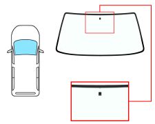 PARE-BRISE RENAULT EXPRESS 1992-1995 / AVANT / VERT / AVEC BASE MIROIR