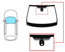 PARE-BRISE RENAULT VELSATIS 2002-2005 AVANT / SOLEXTRA / AVEC BASE MIROIR / AVEC CAPTEUR / JOINTS PRÉMONTÉS