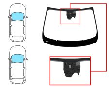 PARE-BRISE RENAULT MEGANE 2016-2020 5 PORTES / BREAK / AVANT / VERT / ACOUSTIQUE / AVEC BASE MIROIR / AVEC SUPPORT CAMÉRA MODIFIÉ / JOINTS PRÉMONTÉS