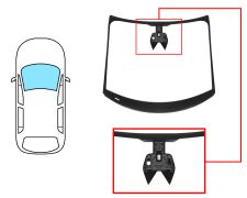 PARE-BRISE RENAULT SCENIC 2016-2023 AVANT / VERT / ACOUSTIQUE / AVEC BASE MIROIR / AVEC CAPTEUR / AVEC SUPPORT CAMÉRA / JOINTS PRÉMONTÉS