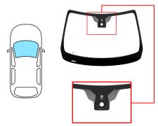 PARE-BRISE RENAULT TWINGO 2014-2019 AVANT / VERT / AVEC BASE MIROIR / AVEC CAPTEUR / AVEC SUPPORT CAMÉRA