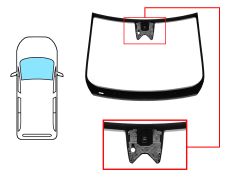 PARE-BRISE NISSAN TOWNSTAR 2021-> AVANT / VERT / AVEC BASE MIROIR / AVEC CAPTEUR / AVEC SUPPORT CAMÉRA / JOINT PRÉMONTÉ