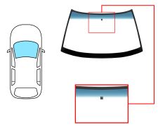PARE-BRISE ROVER 400 1990-1995 4 PORTES / BREAK / AVANT / VERT BANDE BLEUE / AVEC BASE MIROIR 
