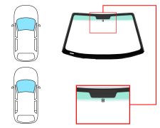 PARE-BRISE ROVER 200 1995-1999 3/5 PORTES / AVANT / VERT BANDE VERTE / AVEC BASE MIROIR / JOINTS PRÉMONTÉS